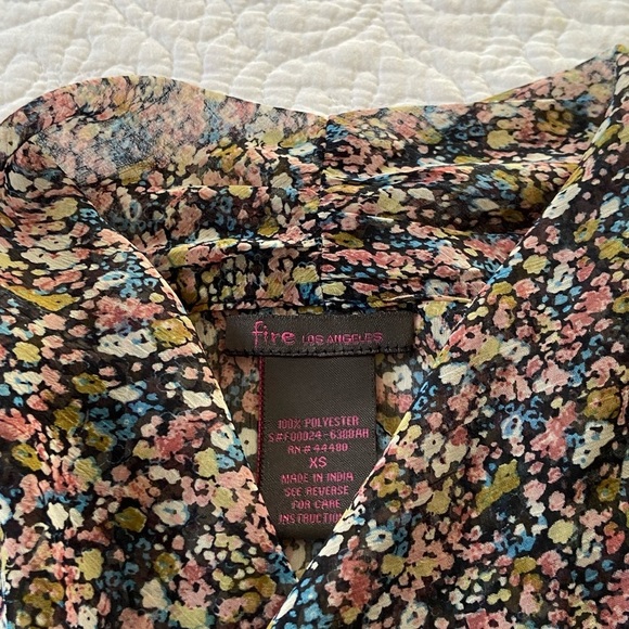 Fire Los Angeles Sheer Floral Top Whimsygoth Witchy Romantic Mystical Moody - Picture 5 of 9